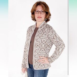 Peruvian Link Women's Monterey Cardigan Sz Small Alpaca Collection Camel Cozy